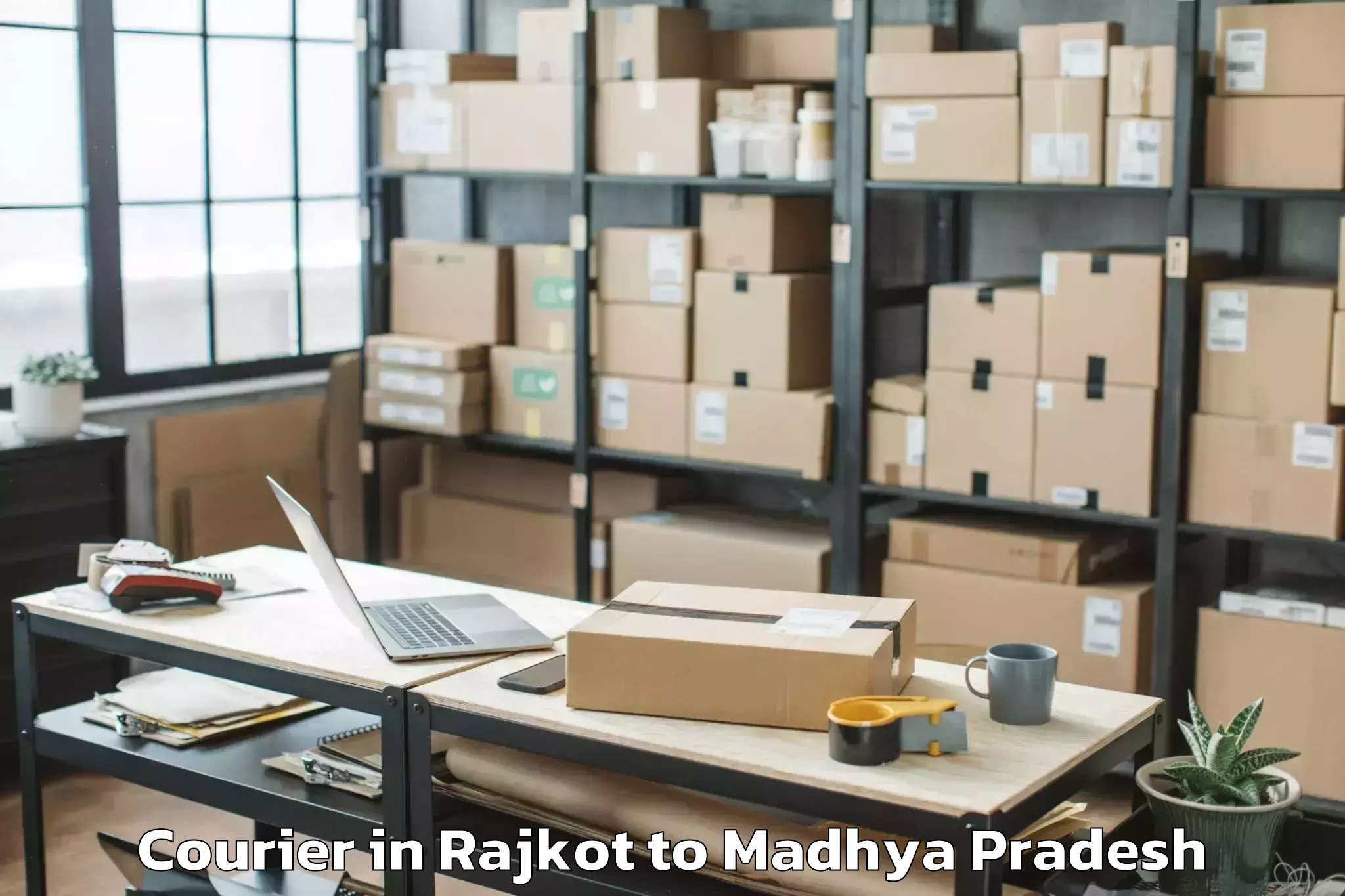 Top Rajkot to Abhilashi University Satna Courier Available